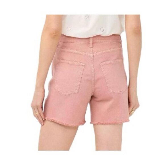 LC Lauren Conrad Womens Pink High Rise Distressed Cut Off Jean Shorts Sz 14 New - Picture 2 of 9